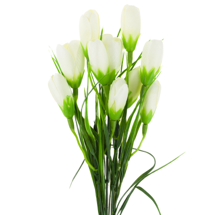 CV27023-1 Weiße Krokusse, Strauß aus künstlichen Krokussen, Frühlingsdekoration, künstliche Blumen