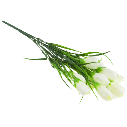 CV27023-1 Weiße Krokusse, Strauß aus künstlichen Krokussen, Frühlingsdekoration, künstliche Blumen