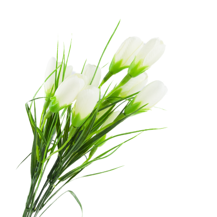 CV27023-1 Weiße Krokusse, Strauß aus künstlichen Krokussen, Frühlingsdekoration, künstliche Blumen