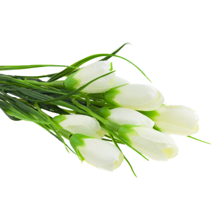CV27023-1 Weiße Krokusse, Strauß aus künstlichen Krokussen, Frühlingsdekoration, künstliche Blumen
