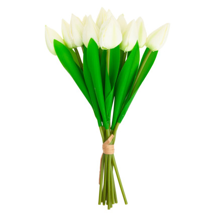 CV27025-1 KYTICE TULIPÁNŮ KRÁSNÁ JAKO ŽIVÉ KVĚTY TULIPÁNŮ BÍLÁ 12 KVĚTŮ