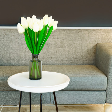 CV27025-1 KYTICE TULIPÁNŮ KRÁSNÁ JAKO ŽIVÉ KVĚTY TULIPÁNŮ BÍLÁ 12 KVĚTŮ