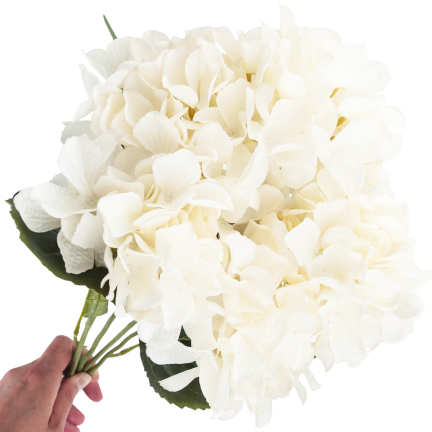 CV28571-2 HORTENZIE HUSTÁ KYTICE 5 KVĚTŮ HORTENZIE 50 CM PRO RÁKOSOVOU VÁZU