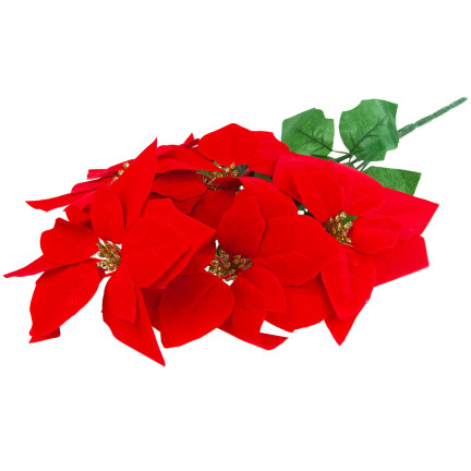 CV28920 BETLEY STAR POINSECTION FLOWER BUNCH LARGE ARTIFICIAL FLOWERS 5pcs