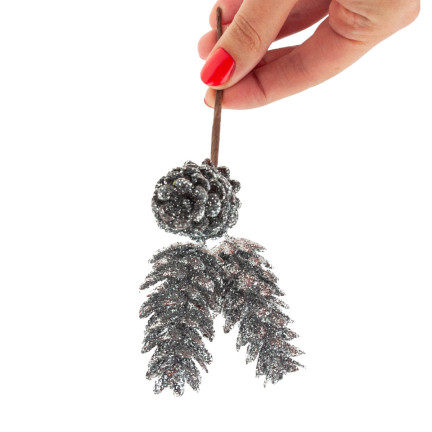 CV29786-1 PICKET HISSEL 3pcs Silber für Weihnachtsbaum für Brokat Stroboskop