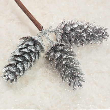 CV29786-1 PICKET HISSEL 3pcs Silber für Weihnachtsbaum für Brokat Stroboskop