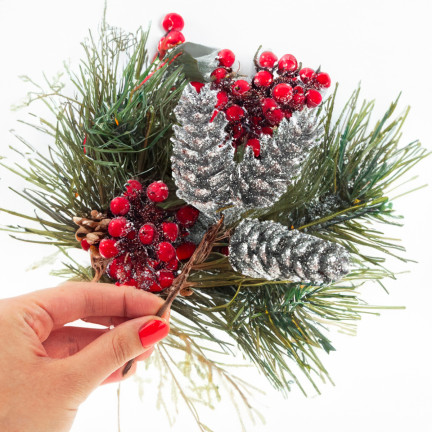 CV29786-1 PICKET HISSEL 3pcs Silber für Weihnachtsbaum für Brokat Stroboskop