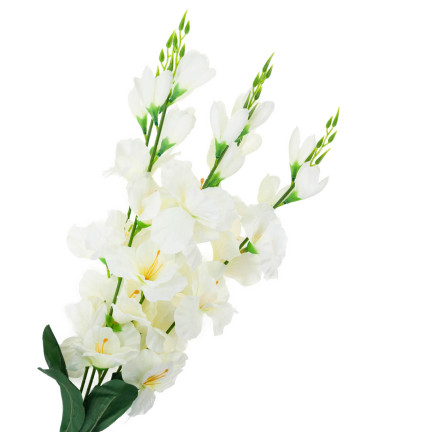 CV31140-1 KYTICE GLADIOL 5 VĚTVÍ RÁKOSU UMĚLÉ KVĚTINY KRÉMOVÁ ECRU