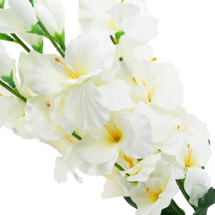 CV31140-1 KYTICE GLADIOL 5 VĚTVÍ RÁKOSU UMĚLÉ KVĚTINY KRÉMOVÁ ECRU