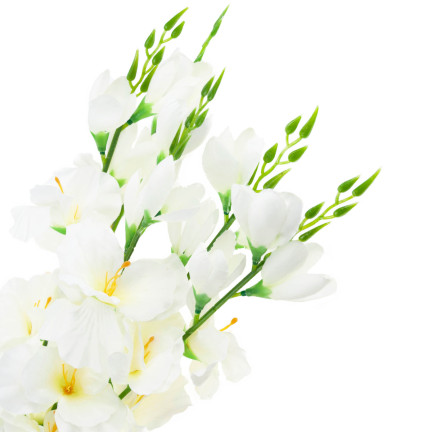 CV31140-1 KYTICE GLADIOL 5 VĚTVÍ RÁKOSU UMĚLÉ KVĚTINY KRÉMOVÁ ECRU