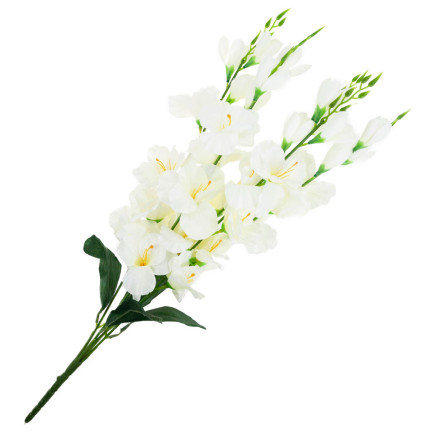 CV31140-1 KYTICE GLADIOL 5 VĚTVÍ RÁKOSU UMĚLÉ KVĚTINY KRÉMOVÁ ECRU