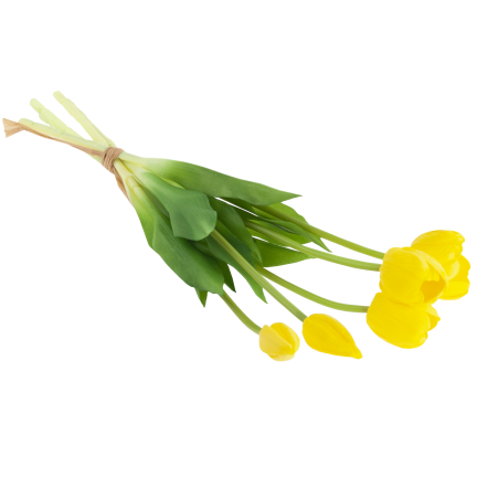 CV31218-4 BUKIET TULIPANÓW GUMA PIANKA x 5 szt ŻÓŁTY PERFOROWANY REALISTYCZNY