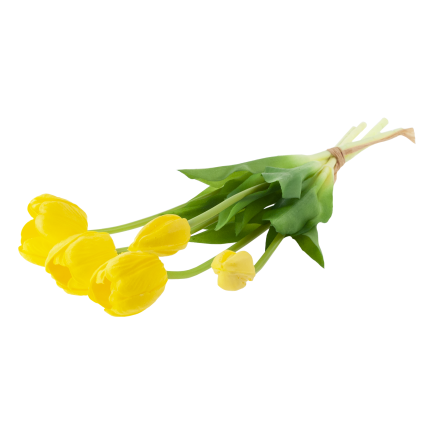 CV31218-4 BUKIET TULIPANÓW GUMA PIANKA x 5 szt ŻÓŁTY PERFOROWANY REALISTYCZNY