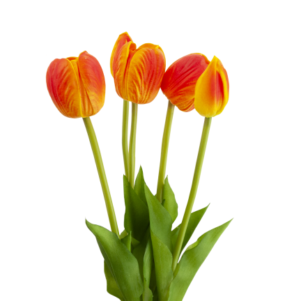 CV31218-5 BUKIET TULIPANÓW GUMA PIANKA x 5 szt REALISTYCZNY PERFOROWANY pomarańczowy