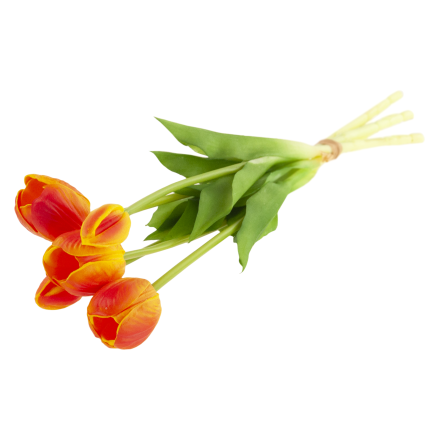 CV31218-5 BUKIET TULIPANÓW GUMA PIANKA x 5 szt REALISTYCZNY PERFOROWANY pomarańczowy