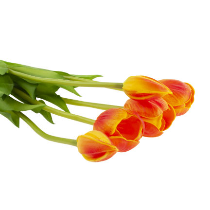 CV31218-5 BUKIET TULIPANÓW GUMA PIANKA x 5 szt REALISTYCZNY PERFOROWANY pomarańczowy