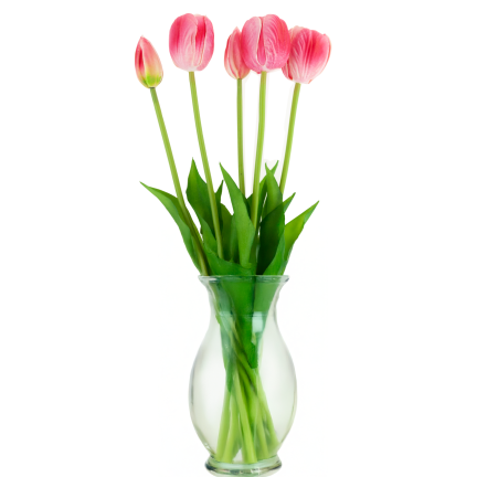 CV31218-7 BUKIET TULIPANÓW GUMA PIANKA x 5 szt REALISTYCZNY PERFOROWANY różowy