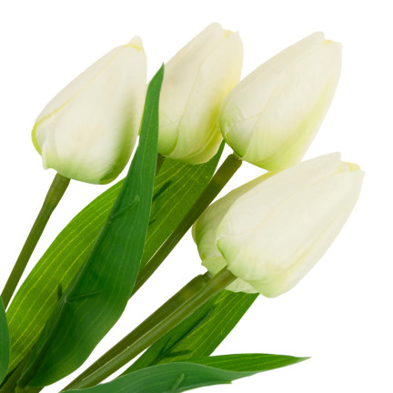 CV31225-1 KYTICE TULIPÁNŮ KRÁSNÁ JAKO ŽIVÉ TULIPÁNY BÍLÉ KVĚTY ECRU X5