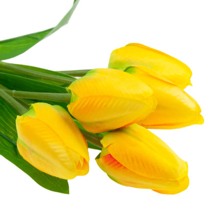 CV31225-2 Pěnivé TULIPÁNY X5 ŽLUTÉ UMĚLÉ TULIPÁNY V KUSU
