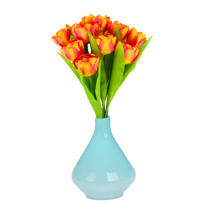 CV31227-2 Tulpenstrauß, künstliche Tulpen in einem Strauß, Frühlingskomposition