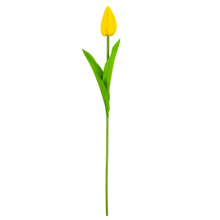 CV31234-2 EINZELNE GELBE TULPE ALS LEBENDE BLUME KUNSTBLUME FÜR BLUMENSTRAUSS SCHILF
