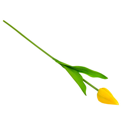 CV31234-2 EINZELNE GELBE TULPE ALS LEBENDE BLUME KUNSTBLUME FÜR BLUMENSTRAUSS SCHILF