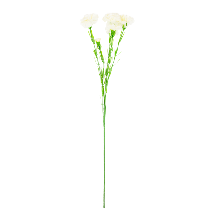 Carnation sprig, carnation bouquet, artificial flowers, realistic, white, 60 cm