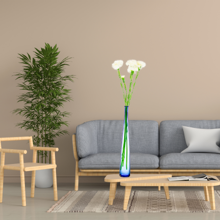 Carnation sprig, carnation bouquet, artificial flowers, realistic, white, 60 cm