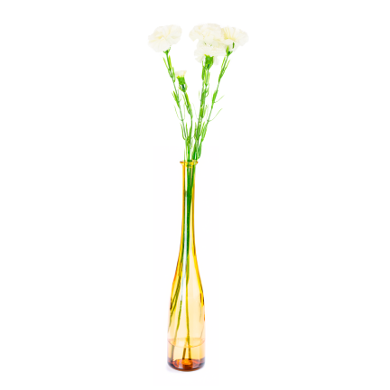 Carnation sprig, carnation bouquet, artificial flowers, realistic, white, 60 cm