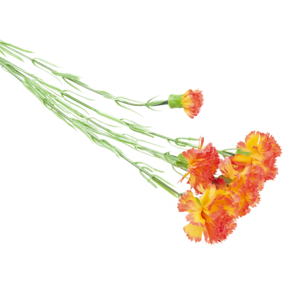 Carnation sprig, carnation bouquet, artificial flowers, realistic, orange, 60 cm