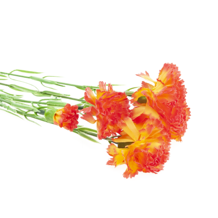 Carnation sprig, carnation bouquet, artificial flowers, realistic, orange, 60 cm