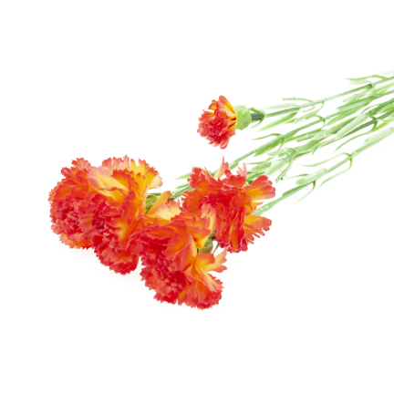 Carnation sprig, carnation bouquet, artificial flowers, realistic, orange, 60 cm