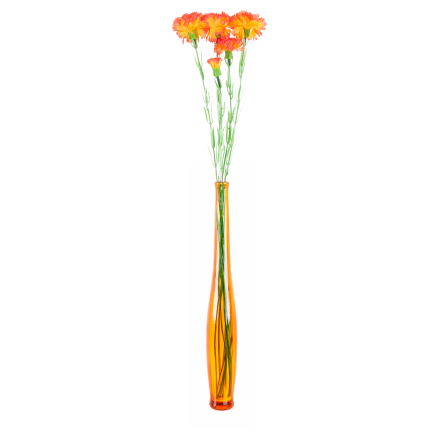 Carnation sprig, carnation bouquet, artificial flowers, realistic, orange, 60 cm