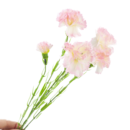 Carnation sprig, carnation bouquet, artificial flowers, realistic, pink, 60 cm