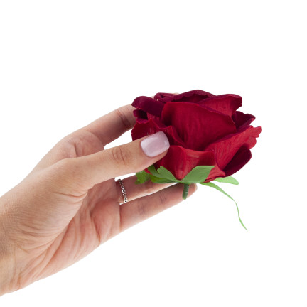 CV33001-3 BIG TUBE ROSE velká hlava umělé květiny pro středové dekorace kaštanový velur 8cm