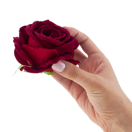 CV33001-3 BIG TUBE ROSE velká hlava umělé květiny pro středové dekorace kaštanový velur 8cm