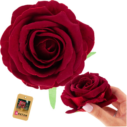 CV33001-3 BIG TUBE ROSE velká hlava umělé květiny pro středové dekorace kaštanový velur 8cm