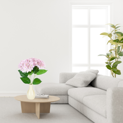 Hydrangea bouquet, artificial flowers, real touch, realistic, pink