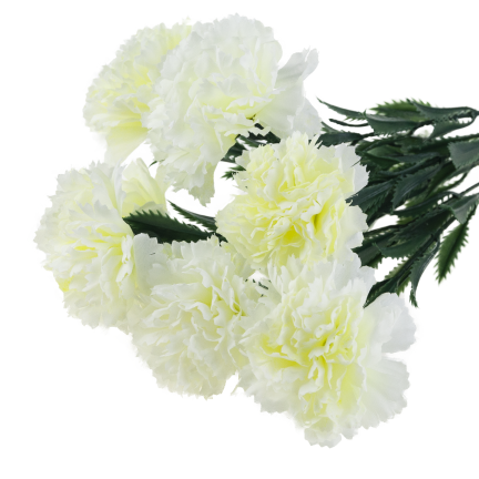 CV35341-1 KÜNSTLICHE BLUMEN NELKEN FRÜHLINGSSTRAUSS DEKORATIVES LAUB SCHILF NELKE