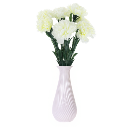 CV35341-1 KÜNSTLICHE BLUMEN NELKEN FRÜHLINGSSTRAUSS DEKORATIVES LAUB SCHILF NELKE