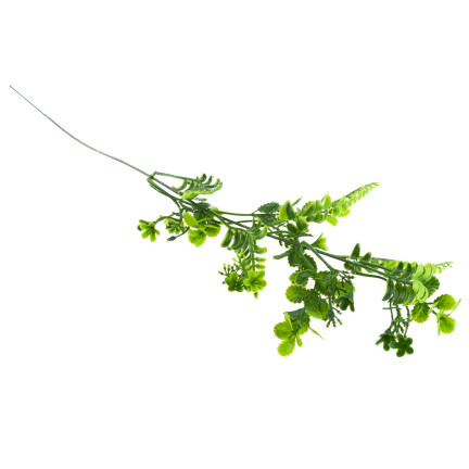 Umělá větvička, zelená, bobule, doplněk ke kyticím z rákosu, 41 cm