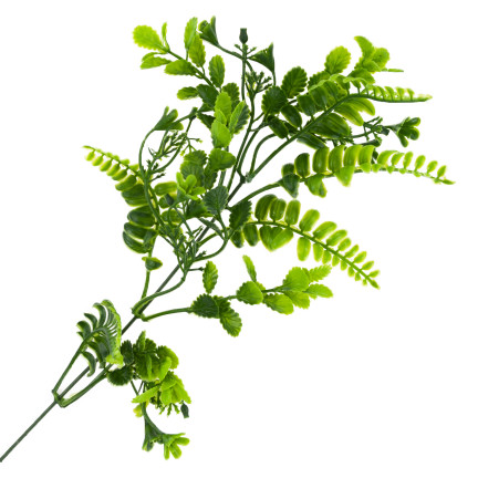 Umělá větvička, zelená, bobule, doplněk ke kyticím z rákosu, 41 cm