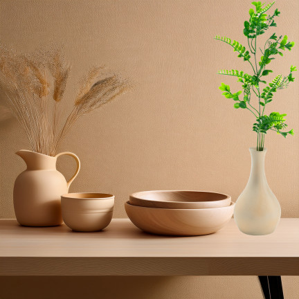 Umělá větvička, zelená, bobule, doplněk ke kyticím z rákosu, 41 cm