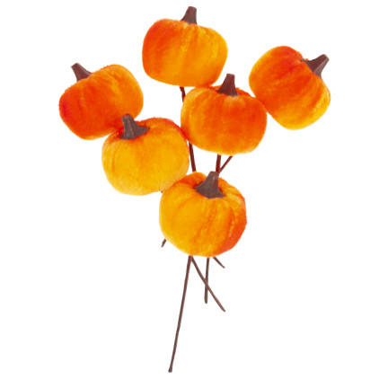 CV36807 Dýně, umělé dýně IN PIKU 6PTS oranžová Dekorativní, ideální pro podzim a Halloween