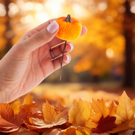 CV36807 Dýně, umělé dýně IN PIKU 6PTS oranžová Dekorativní, ideální pro podzim a Halloween
