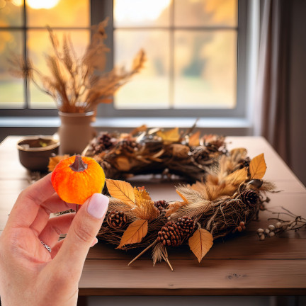 CV36807 Dýně, umělé dýně IN PIKU 6PTS oranžová Dekorativní, ideální pro podzim a Halloween