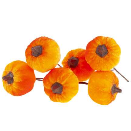 CV36807 Dýně, umělé dýně IN PIKU 6PTS oranžová Dekorativní, ideální pro podzim a Halloween