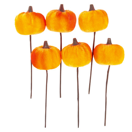 CV36807 Dýně, umělé dýně IN PIKU 6PTS oranžová Dekorativní, ideální pro podzim a Halloween