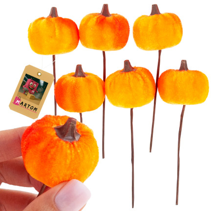 CV36807 Dýně, umělé dýně IN PIKU 6PTS oranžová Dekorativní, ideální pro podzim a Halloween