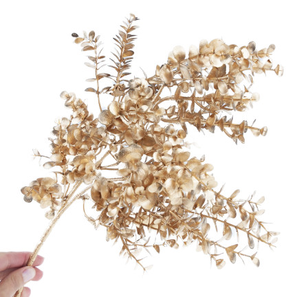 CV37058-2 decorative gold branch, dense, elegant, glamorous, holiday leaves